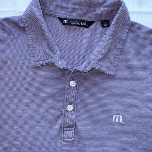 Travis Mathew Short Sleeve Polo Shirt Size Large Pima Cotton Striped - Picture 1 of 8